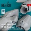 RESKIT RSU48-0401 CH-53E Super Stallion, MH-53E Sea dragon engine nacelles with air intake and exhaust for Academy kit (3D printed) 1/48